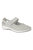 Womens/ Ladies Wide Fitting Window Back Punched Bar Shoes - Light Gray