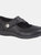 Womens/Ladies X Wide EE Fit Touch Fastening Bar Shoe (Black) - Black