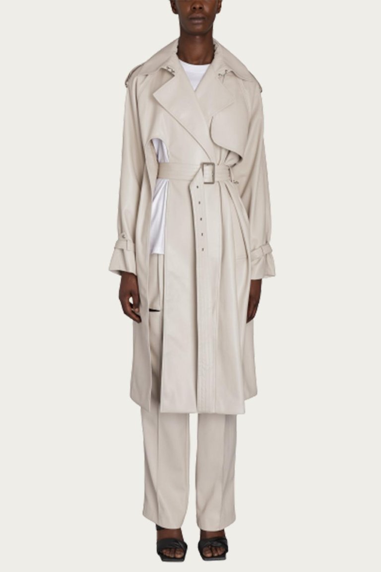 Assimilth Trench Coat In Ecru