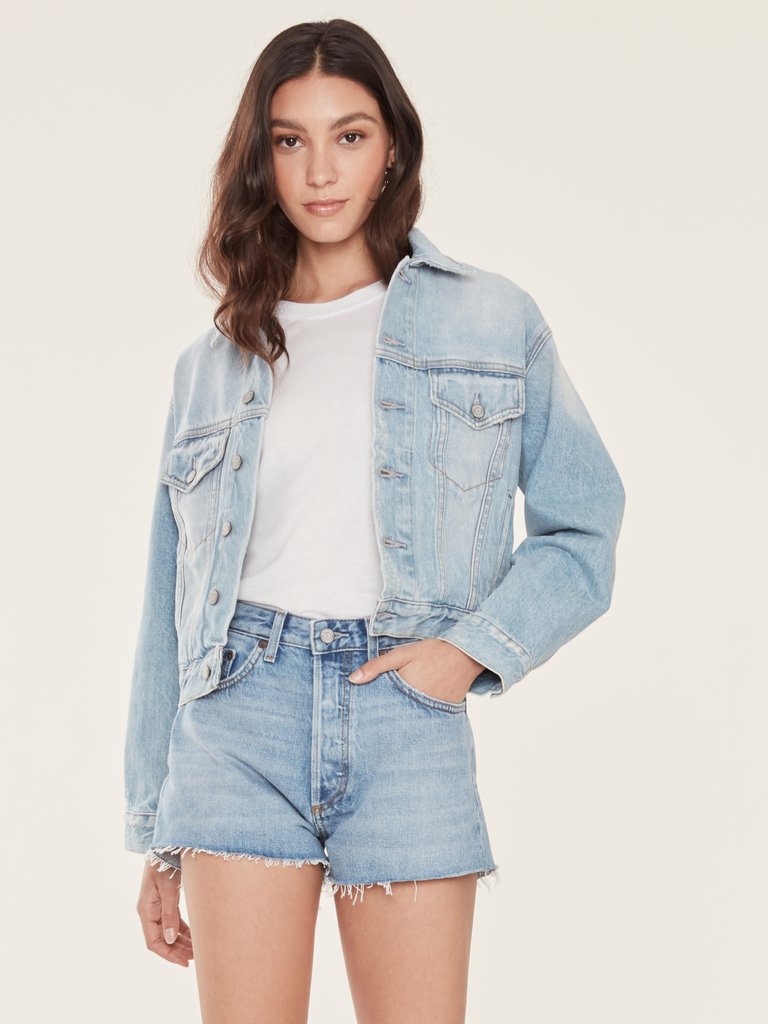 The Harvey Rigid Oversized Cropped Jean Jacket - Napoleon