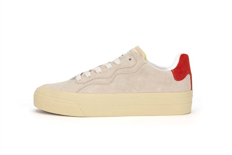 No Name Suede Off White Red - Suede Off White Red