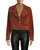 Double Layer Moto Jacket In Caramel Suede