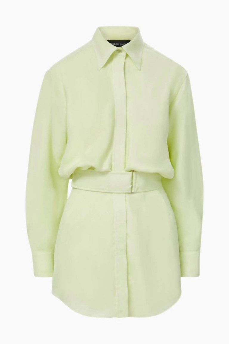 Vera Shirtdress In Honeydew - Honeydew