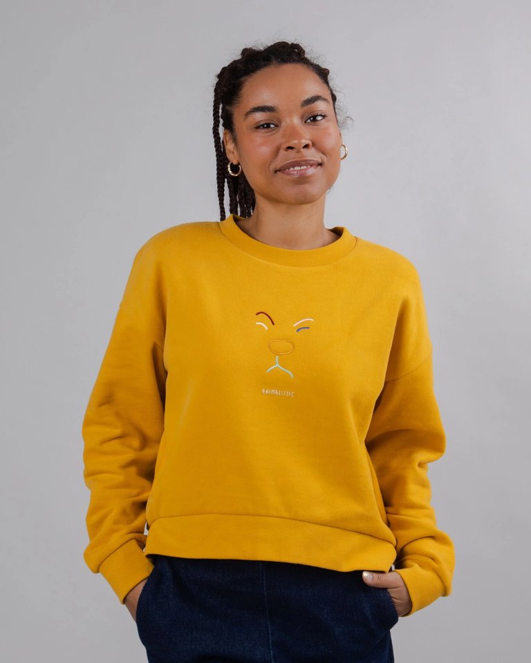 Animalistic Rounded Sweatshirt - Gold