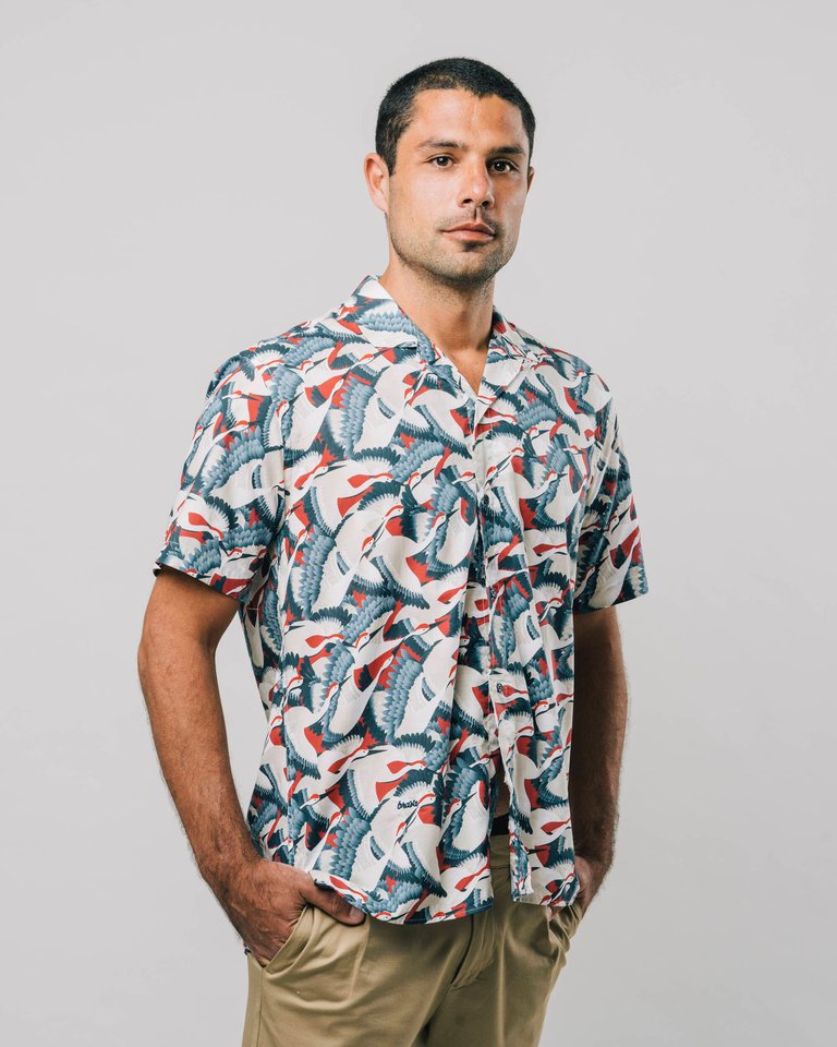 Crane For Luck Aloha Shirt - Green