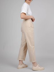 Elastic Pleated Chino Sand