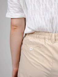 Elastic Pleated Chino Sand