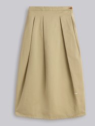 Pleated Skirt Beige