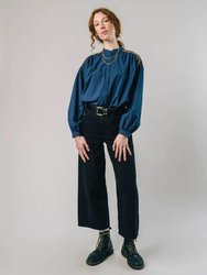 Ribbon Boho Blouse Navy