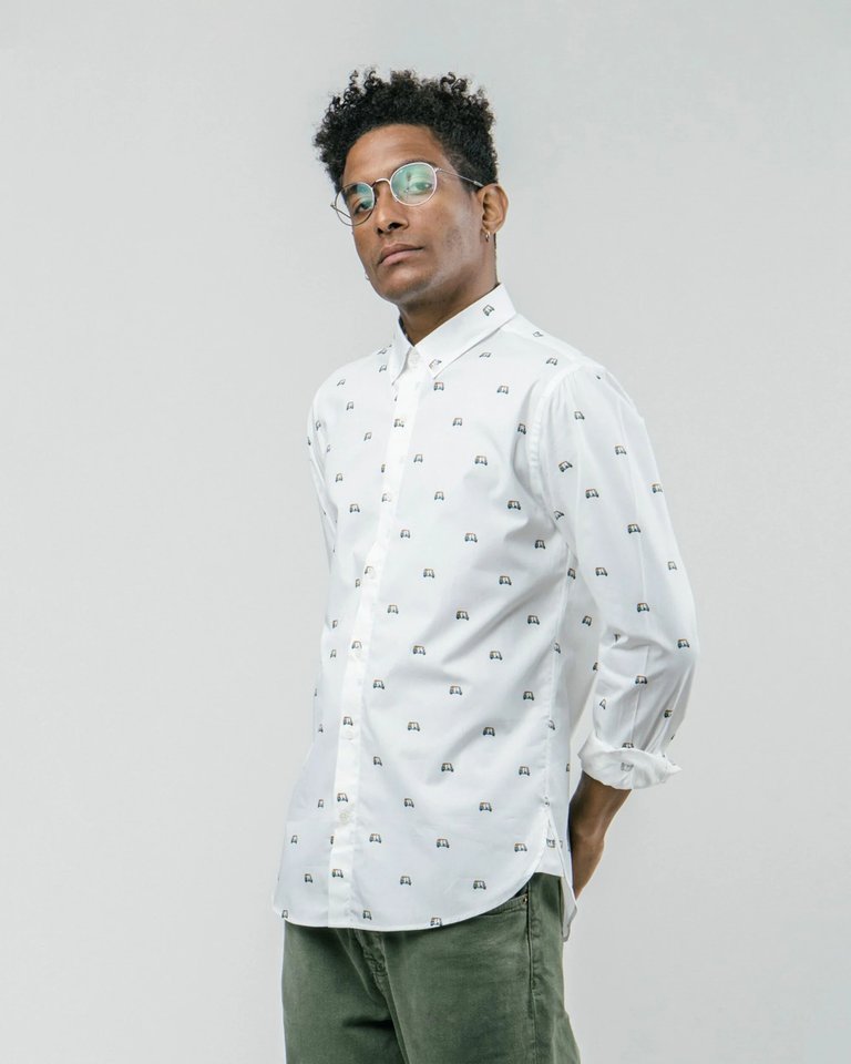 Tuk Tuk Race Printed Shirt - White