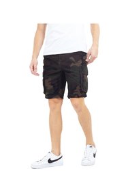 Brave Soul Mens River Camo Cargo Shorts (Khaki Camo)