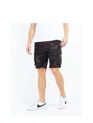 Brave Soul Mens River Camo Cargo Shorts (Khaki Camo) - Khaki Camo