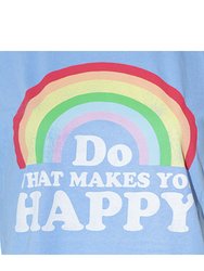 Brave Soul Womens/Ladies Do What Makes You Happy T-Shirt (Blue)