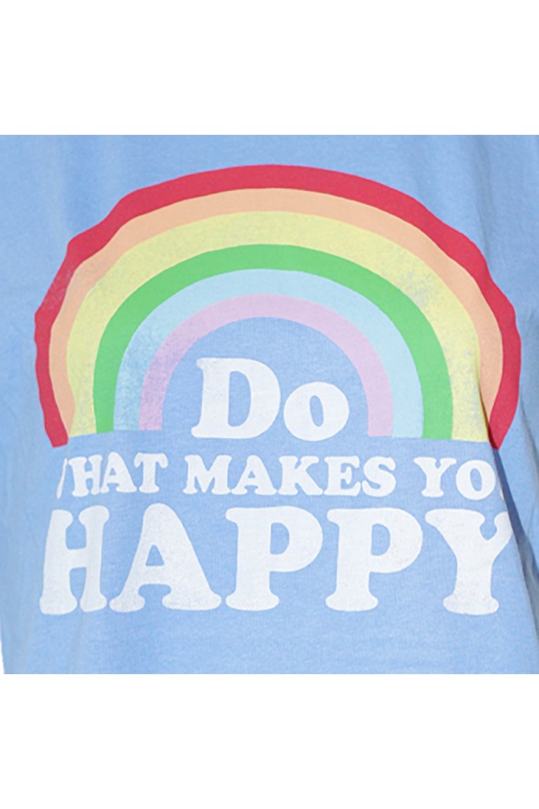 Brave Soul Womens/Ladies Do What Makes You Happy T-Shirt (Blue)