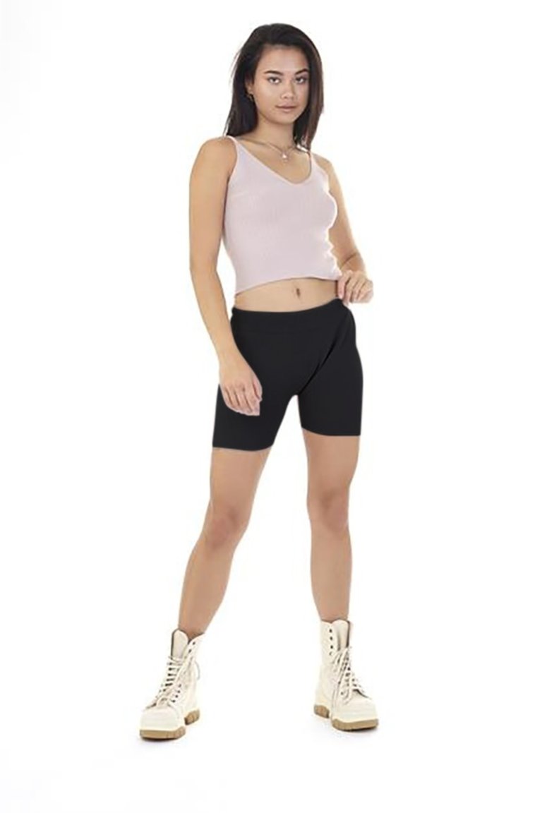 Brave Soul Womens/Ladies Rib Knit Shorts (Black)