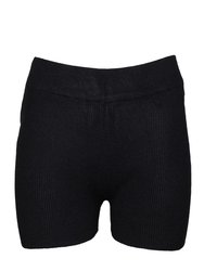 Brave Soul Womens/Ladies Rib Knit Shorts (Black) - Black
