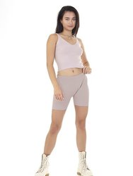 Brave Soul Womens/Ladies Rib Knit Shorts (Dusty Pink)