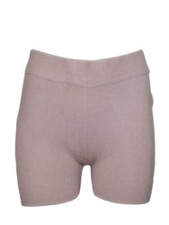 Brave Soul Womens/Ladies Rib Knit Shorts (Dusty Pink) - Dusty Pink