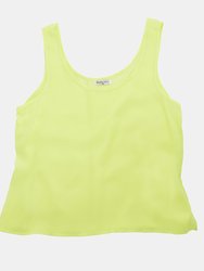 Brave Soul Womens/Ladies Tayla Sheer Loose Fit Summer Vest (Lime) - Lime