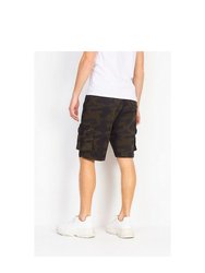 Mens Camo Cargo Shorts - Khaki