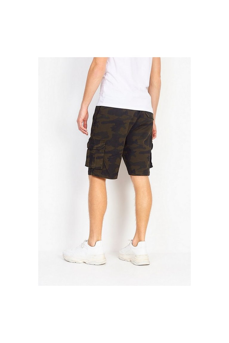 Mens Camo Cargo Shorts - Khaki