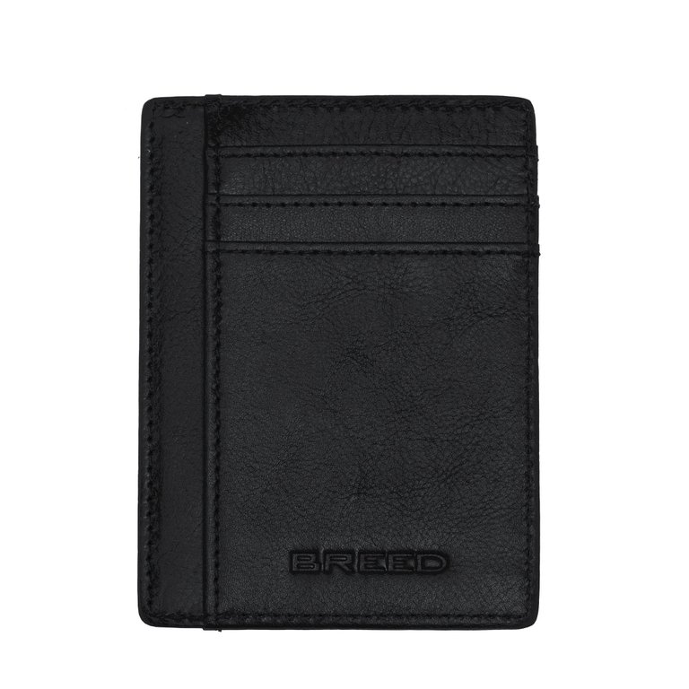 Breed Chase Genuine Leather Front Pocket Wallet - Black