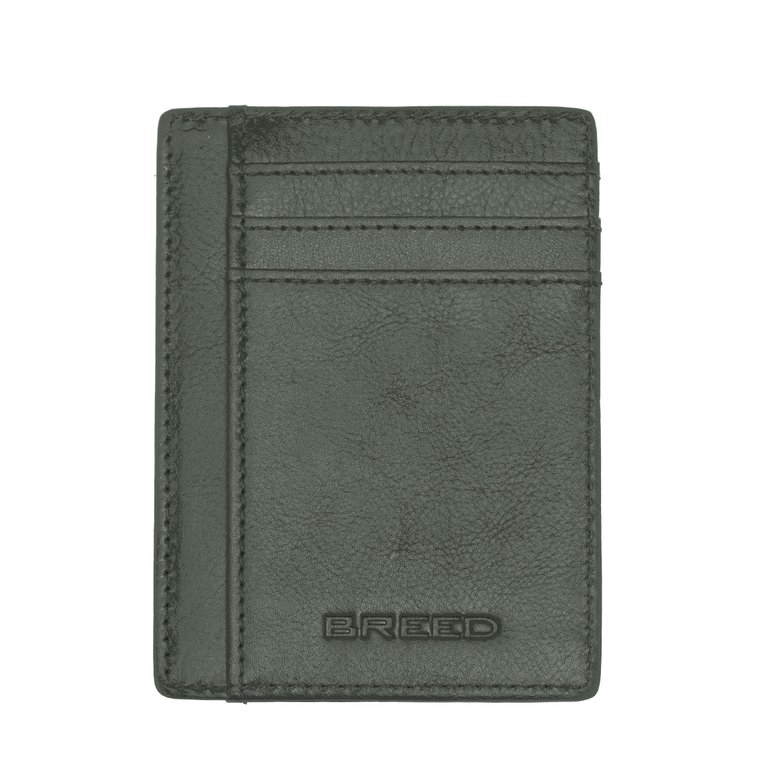 Breed Chase Genuine Leather Front Pocket Wallet - Olive