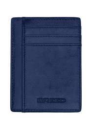 Breed Chase Genuine Leather Front Pocket Wallet - Navy