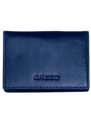 Breed Porter Genuine Leather Bi-Fold Wallet - Navy