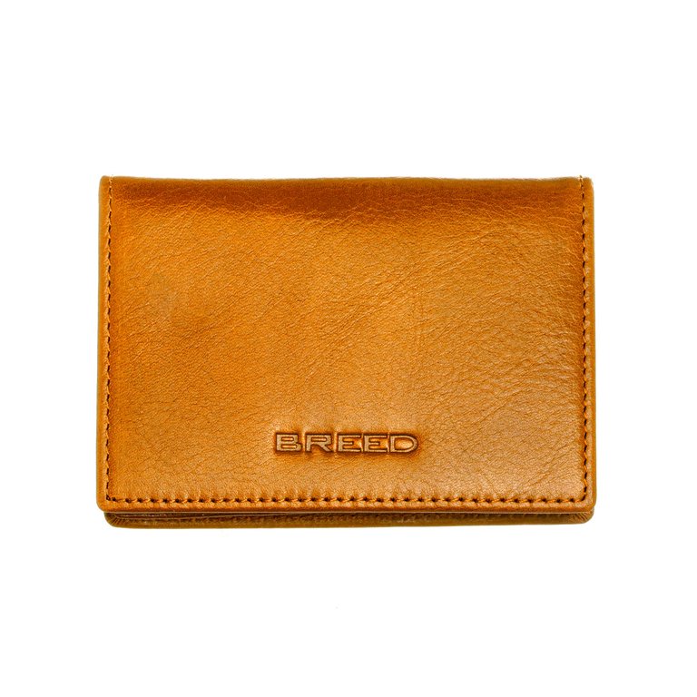 Breed Porter Genuine Leather Bi-Fold Wallet - Camel