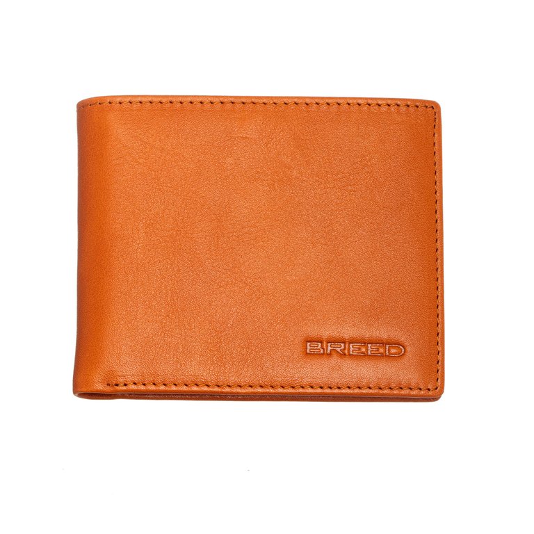 Locke Genuine Leather Bi-Fold Wallet - Orange