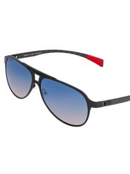 Apollo Titanium And Carbon Fiber Polarized Sunglasses - Black/Blue