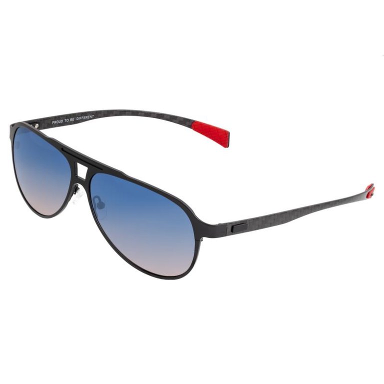 Apollo Titanium And Carbon Fiber Polarized Sunglasses - Black/Blue