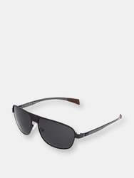 Breed Hardwell Titanium And Carbon Fiber Polarized Sunglasses - Black/Black