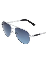 Breed Leo Titanium Polarized Sunglasses - Silver/Blue