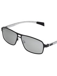 Meridian Titanium And Carbon Fiber Polarized Sunglasses - Black/Silver