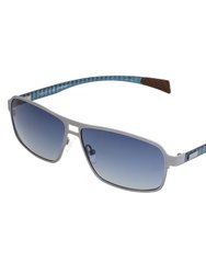 Meridian Titanium And Carbon Fiber Polarized Sunglasses - Silver/Blue
