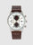 Andreas Leather Band Watch - Silver/Dark Brown