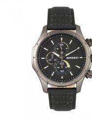 Breed Lacroix Chronograph Leather-Band Watch - Gunmetal/Charcoal