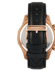 Breed Lacroix Chronograph Leather-Band Watch - Rose Gold/Black