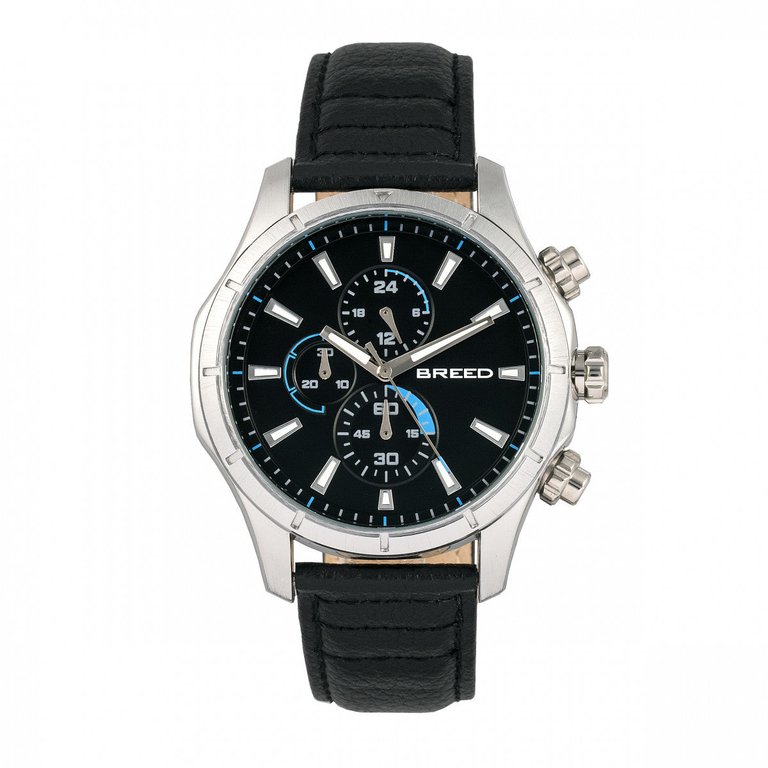 Breed Lacroix Chronograph Leather-Band Watch