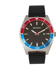 Breed Ranger Leather-Band Watch w/Date - Silver/Multi