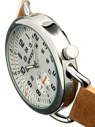 Breed Regulator Leather-Band Watch w/Second Sub-dial