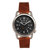 Breed Regulator Leather-Band Watch w/Second Sub-dial - Brown/Black