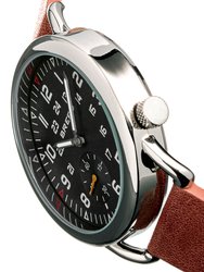 Breed Regulator Leather-Band Watch w/Second Sub-dial