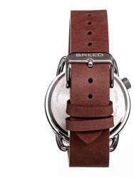 Breed Regulator Leather-Band Watch w/Second Sub-dial