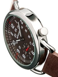 Breed Regulator Leather-Band Watch w/Second Sub-dial