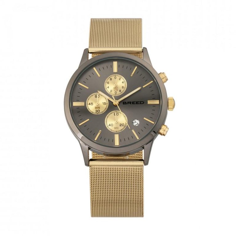 Espinosa Chronograph Mesh-Bracelet Watch With Date - Gold/Gunmetal