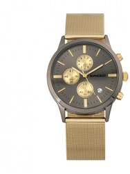 Espinosa Chronograph Mesh-Bracelet Watch With Date - Gold/Gunmetal