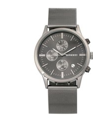 Espinosa Chronograph Mesh-Bracelet Watch With Date - Gunmetal/Black